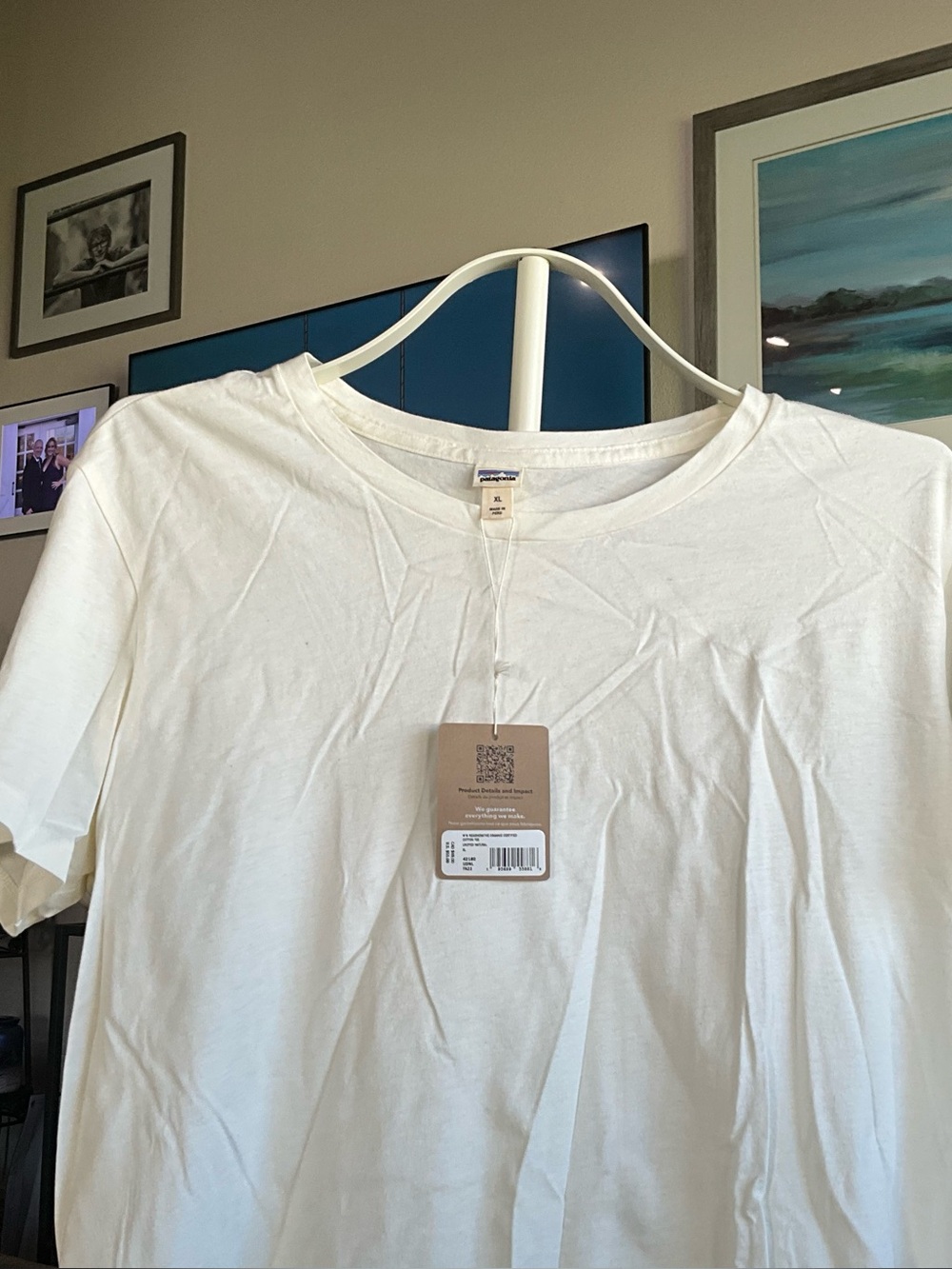 Patagonia Basic White Crew Neck Tee - Classic Plain T-Shirt